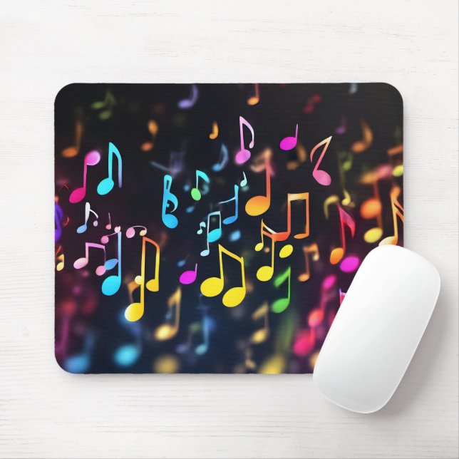 Tapis De Souris Notes de musique dansante (Avec souris)