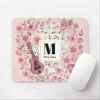 Notes de musique et Fleurs style rétro
