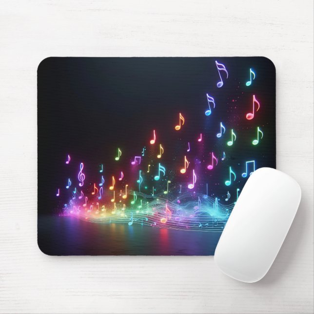Tapis De Souris Notes musicales de Neon (Avec souris)