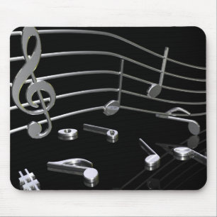 Tapis De Souris Notes, musique, noir. Mousepad