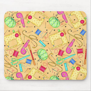 Tapis De Souris Notions de couture jaune Mousepad