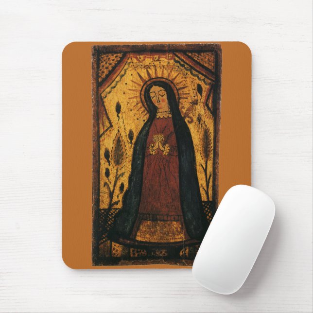 Tapis De Souris Notre-Dame de Guadalupe par Pedro Antonio Fresquis (Avec souris)