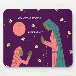 TAPIS DE SOURIS NOTRE DAME DE LOURDES PRIE POUR NOUS !