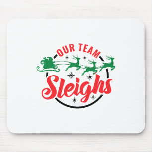 Tapis De Souris Notre équipe dort Noël Famille Pyjama Noël Noël Ho