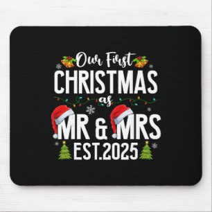 Tapis De Souris Notre Premier Noël En Tant Que Monsieur Et Madame