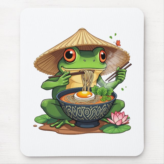 Tapis De Souris Nouilles de grenouilles esthétiques japonaises Kaw (Devant)