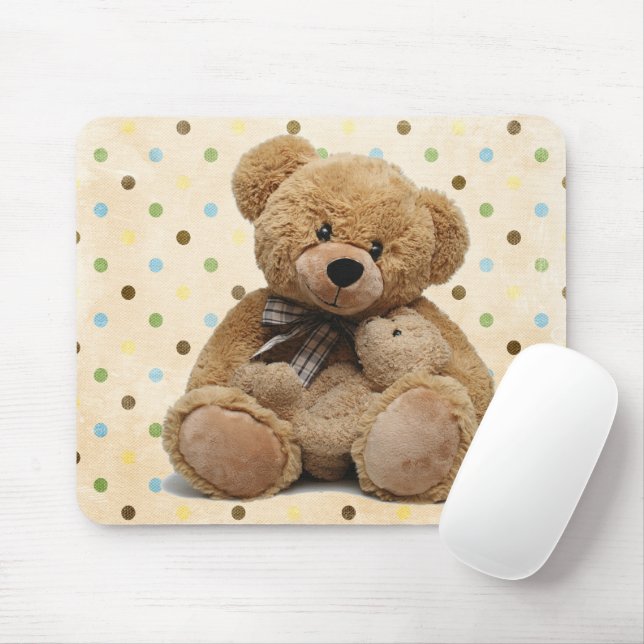 Tapis De Souris Nounours Brown en Pois (Avec souris)