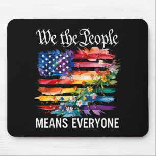 Tapis De Souris Nous Le Peuple Signifie Tout Le Monde Arc-en-ciel