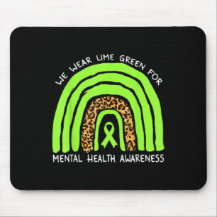 Tapis De Souris Nous Portons Lime Green Rainbow Pour La Santé Ment