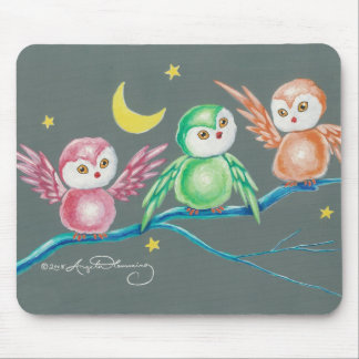Tapis De Souris Nous trois hiboux