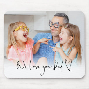 Tapis De Souris Nous Vous Aimons Papa Script Nom Informel Photo Ov
