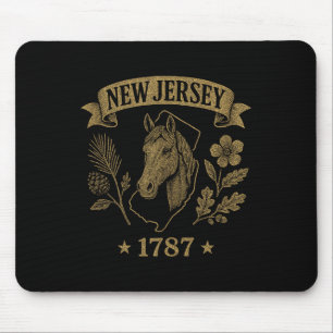 Tapis De Souris Nouveau Jersey 1787 Vintage Cheval Chêne Pin Natur