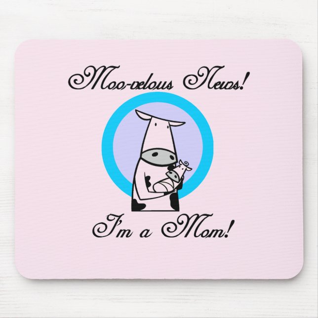 Tapis De Souris Nouveau Moo-velous Maman Tshirts et cadeaux (Devant)