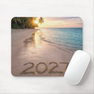 Tapis De Souris Nouvel An 2026 Plage tropicale