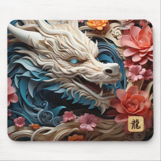 Tapis De Souris Nouvel An lunaire du Dragon | Dragon blanc