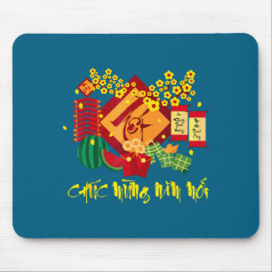 Tapis De Souris Nouvelle Année Joyeux Vietnamiens Lunaire Chuc Mun