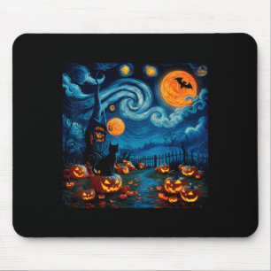 Tapis De Souris Nouvelle Art Étoilé Nuit Ciel Art Y Halloween Chat