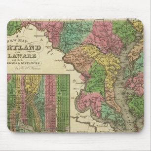 Tapis De Souris Nouvelle carte du Maryland et du Delaware 2