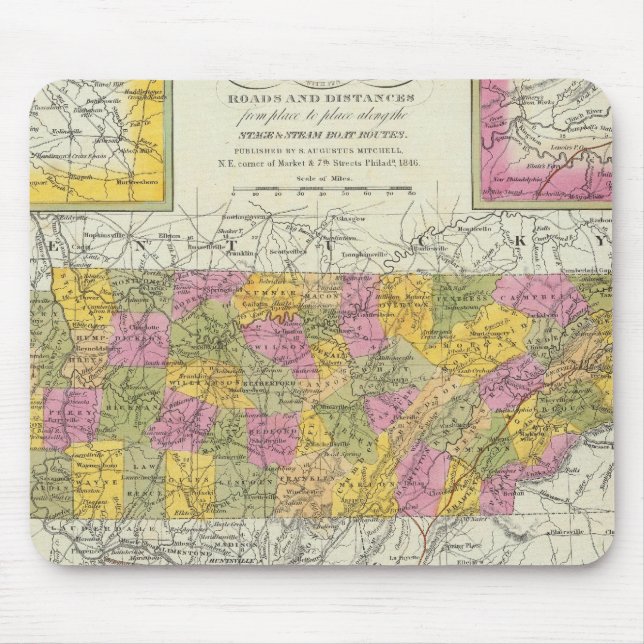 Tapis De Souris Nouvelle Carte Du Tennessee (Devant)