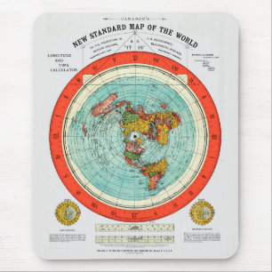 Tapis De Souris Nouvelle carte standard du monde de la Terre plate