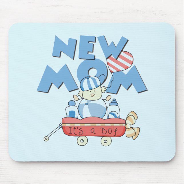 Tapis De Souris Nouvelle maman C'est un garçon Tshirts et cadeaux (Devant)