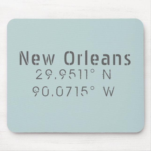 Tapis De Souris Nouvelle-Orléans Latitude & Longitude (Devant)