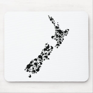 Tapis De Souris NOUVELLE-ZÉLANDE - plein de kiwis - noir