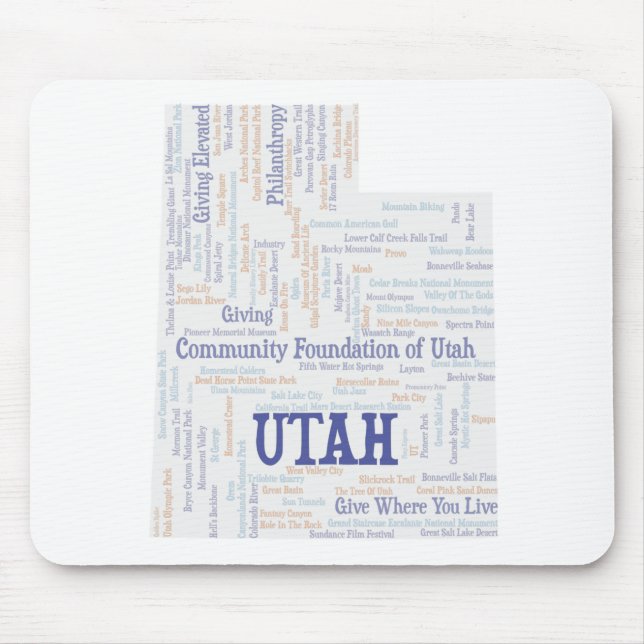 Tapis De Souris Nuage de mots Customisé UTAH (Devant)