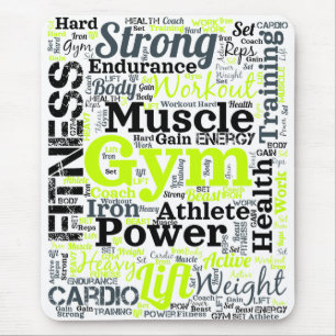 Tapis De Souris Nuage de mots de séance de gym intense