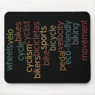 Tapis De Souris nuage de mots de vélo