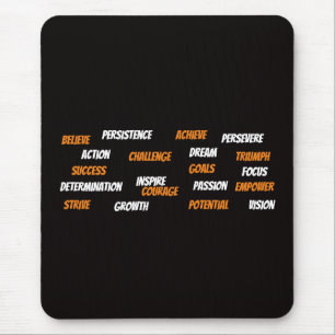 Tapis De Souris Nuage de mots motivationnels personnalisé