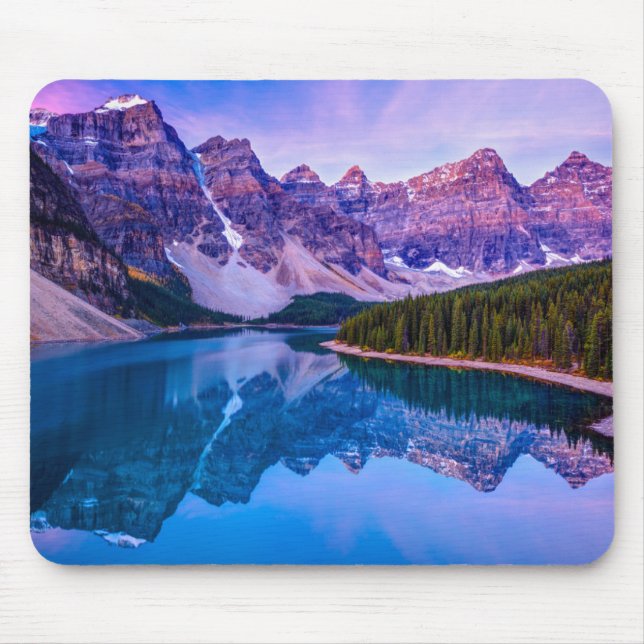 Tapis De Souris Nuages attrayants avant lever de soleil au lac (Devant)