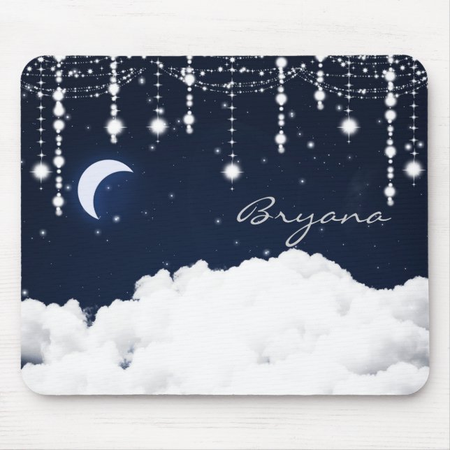 Tapis De Souris Nuages et étoiles Twinkle Light Celestin Mouse Pad (Devant)