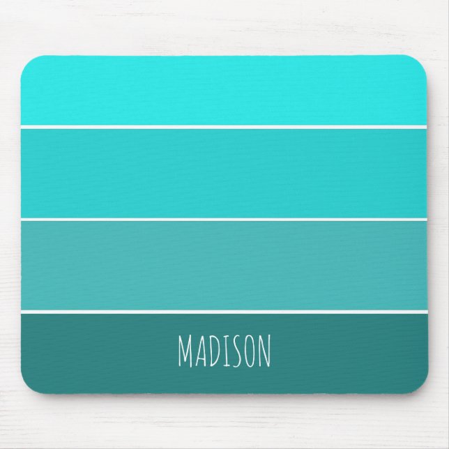 Tapis De Souris Nuances de couleur Turquoise personnalisé (Devant)