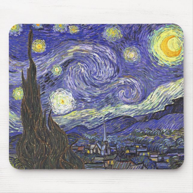 Tapis De Souris Nuit étoilée par Vincent van Gogh (Devant)