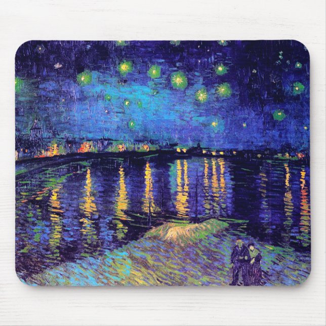 Tapis De Souris Nuit étoilée sur le Rhône Van Gogh Art (Devant)