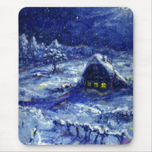 Tapis De Souris Nuit. Hiver. Russie
