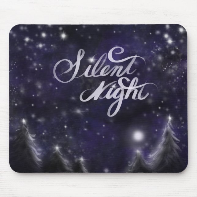 Tapis De Souris Nuit silencieuse - romantique Fête de neige (Devant)