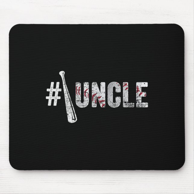 Tapis De Souris Number One Baseball Uncle Fathers Day Funny Baseba (Devant)