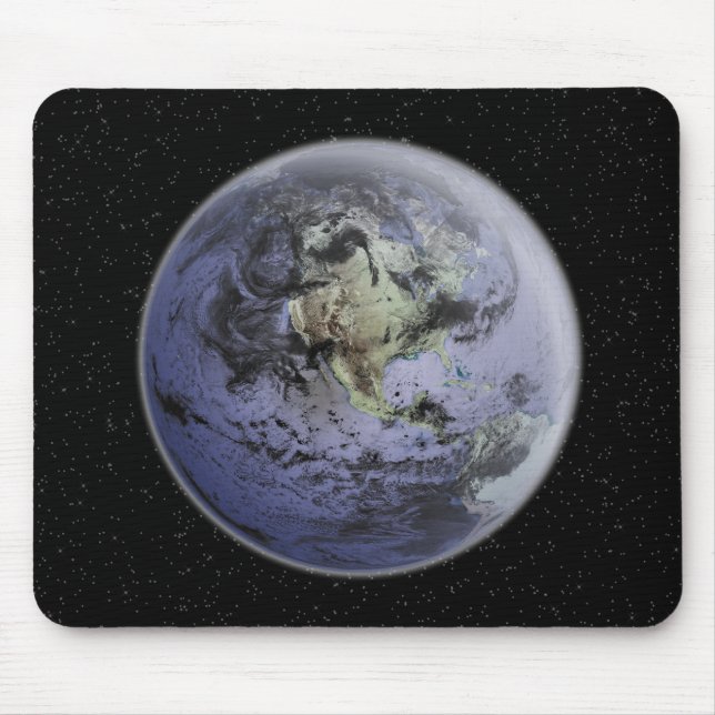 Tapis De Souris numériquement image améliorée de la Terre entière (Devant)