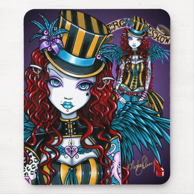 Tapis De Souris Numéro de cirque féerique gothique de tatouage de (Devant)