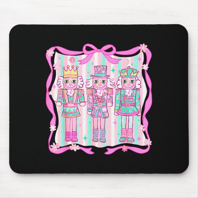 Tapis De Souris Nutcracker Coquette Nk Bow Xmas Holiday Merry Chri (Devant)