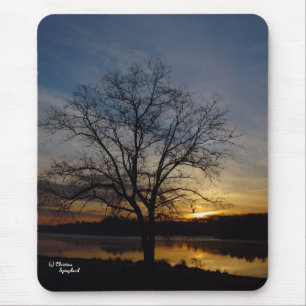 Tapis De Souris Oak Tree Lake Sunrise Mousepad