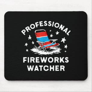 Tapis De Souris Observateur de feux d'artifice professionnel drôle