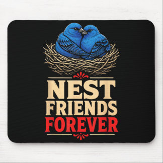 Tapis De Souris Observation des oiseaux Nid Amis pour toujours Ind