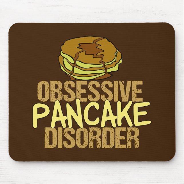 Tapis De Souris Obsessionnel Pancake Trouble Drôle Petit-Déjeuner (Devant)