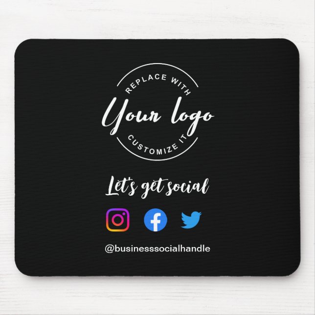 Tapis De Souris Obtenons le site des médias sociaux Logo personnal (Devant)