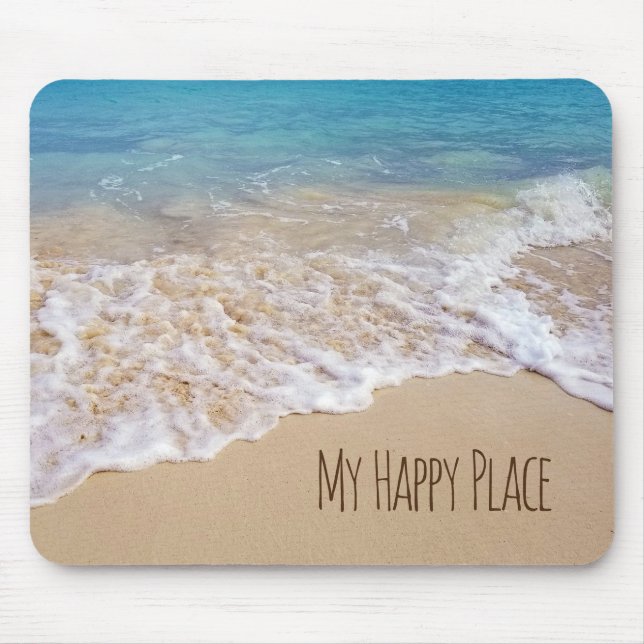 Tapis De Souris Ocean Beach Happy Place (Devant)