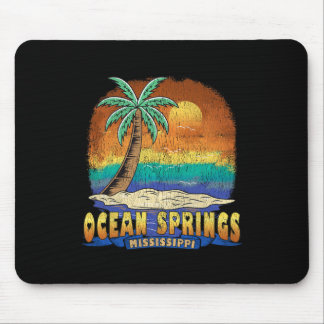 Tapis De Souris Ocean Springs Mississippi Souve Vintage en détress