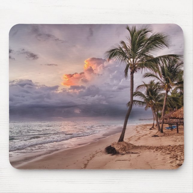 Tapis De Souris Ocean Waves Sandy Beach Sunset (Devant)